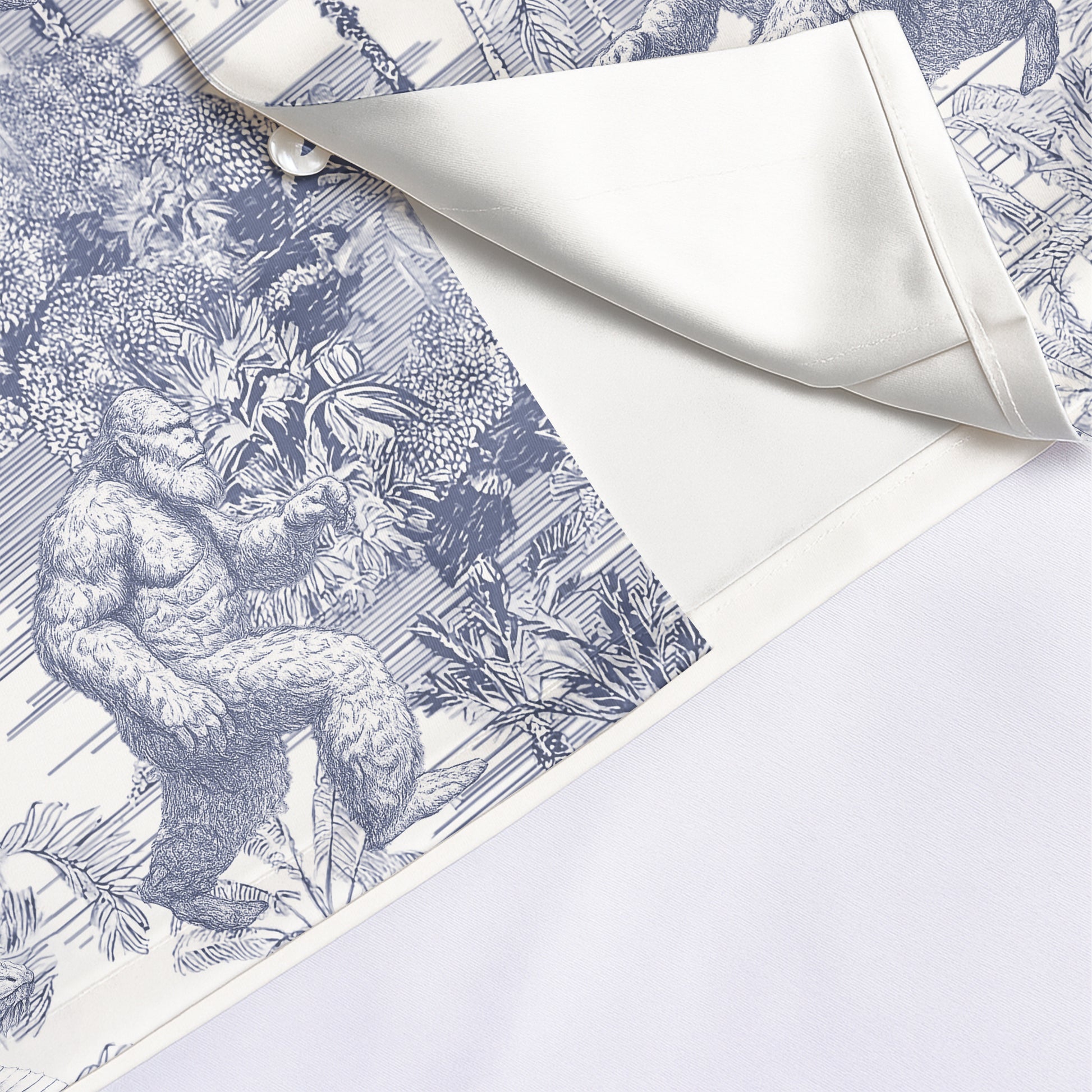 Bigfoot Alien Dragon Dinosaur Wolf Toile De Jouy - Personalized Short-Sleeved Silk Shirt Hv01