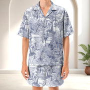 Bigfoot Alien Dragon Dinosaur Wolf Toile De Jouy - Personalized Short-Sleeved Silk Shirt Hv01