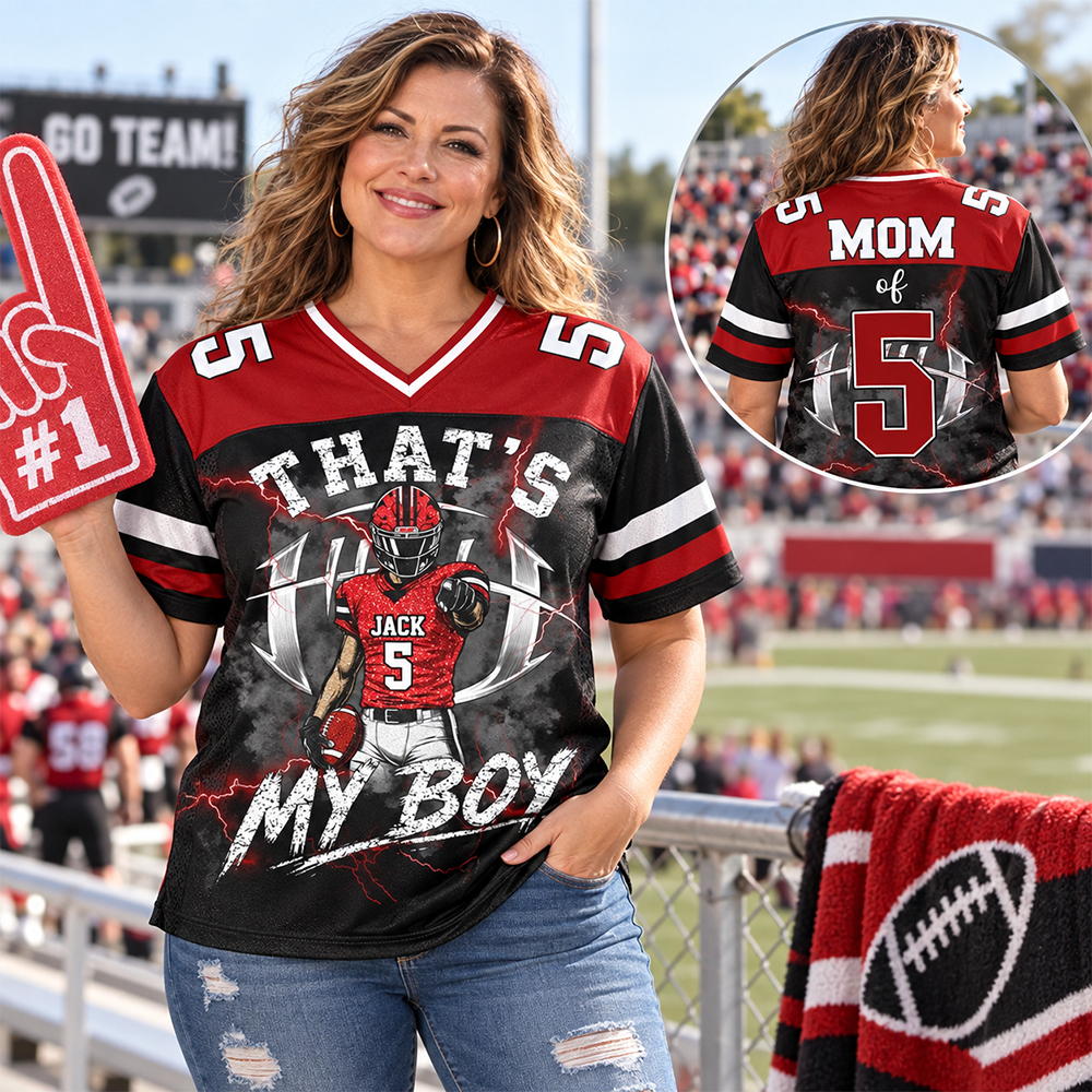 Personalized That’s My Boys ,Custom Player Name Number Game Day Mom Jersey, Football Mom Gift Na02 Hv01