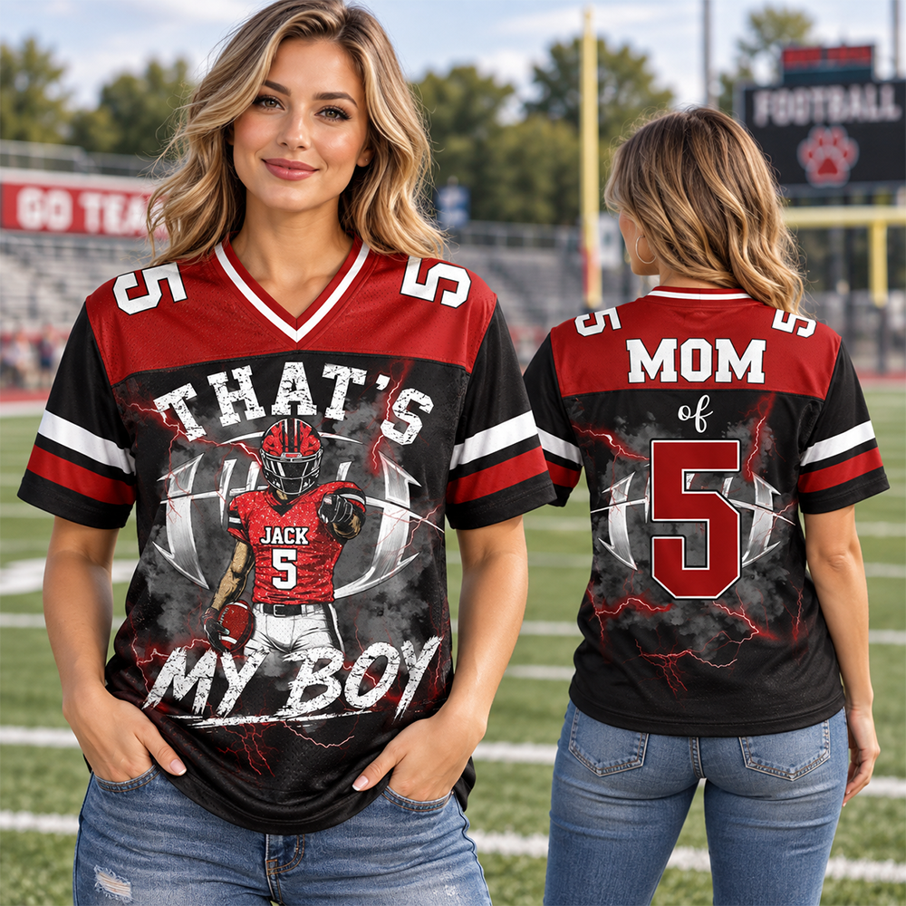 Personalized That’s My Boys ,Custom Player Name Number Game Day Mom Jersey, Football Mom Gift Na02 Hv01