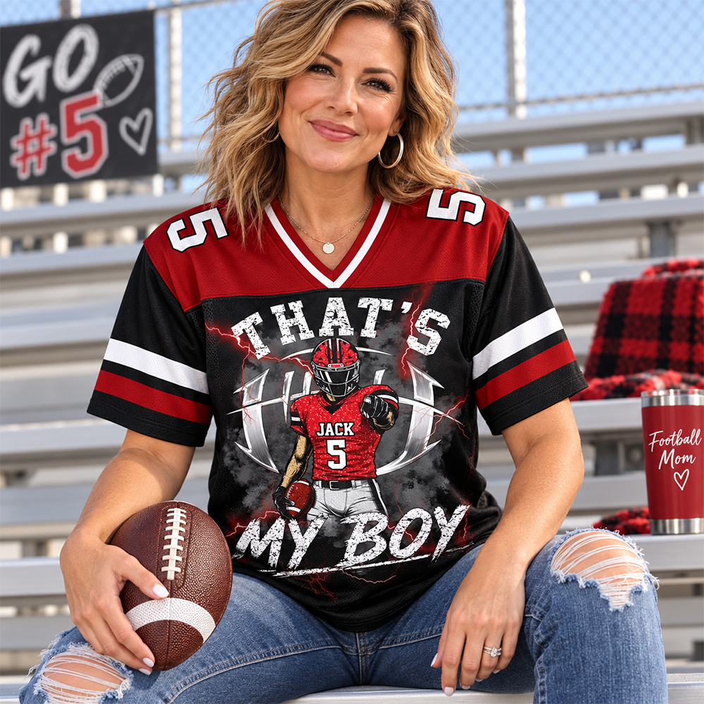 Personalized That’s My Boys ,Custom Player Name Number Game Day Mom Jersey, Football Mom Gift Na02 Hv01