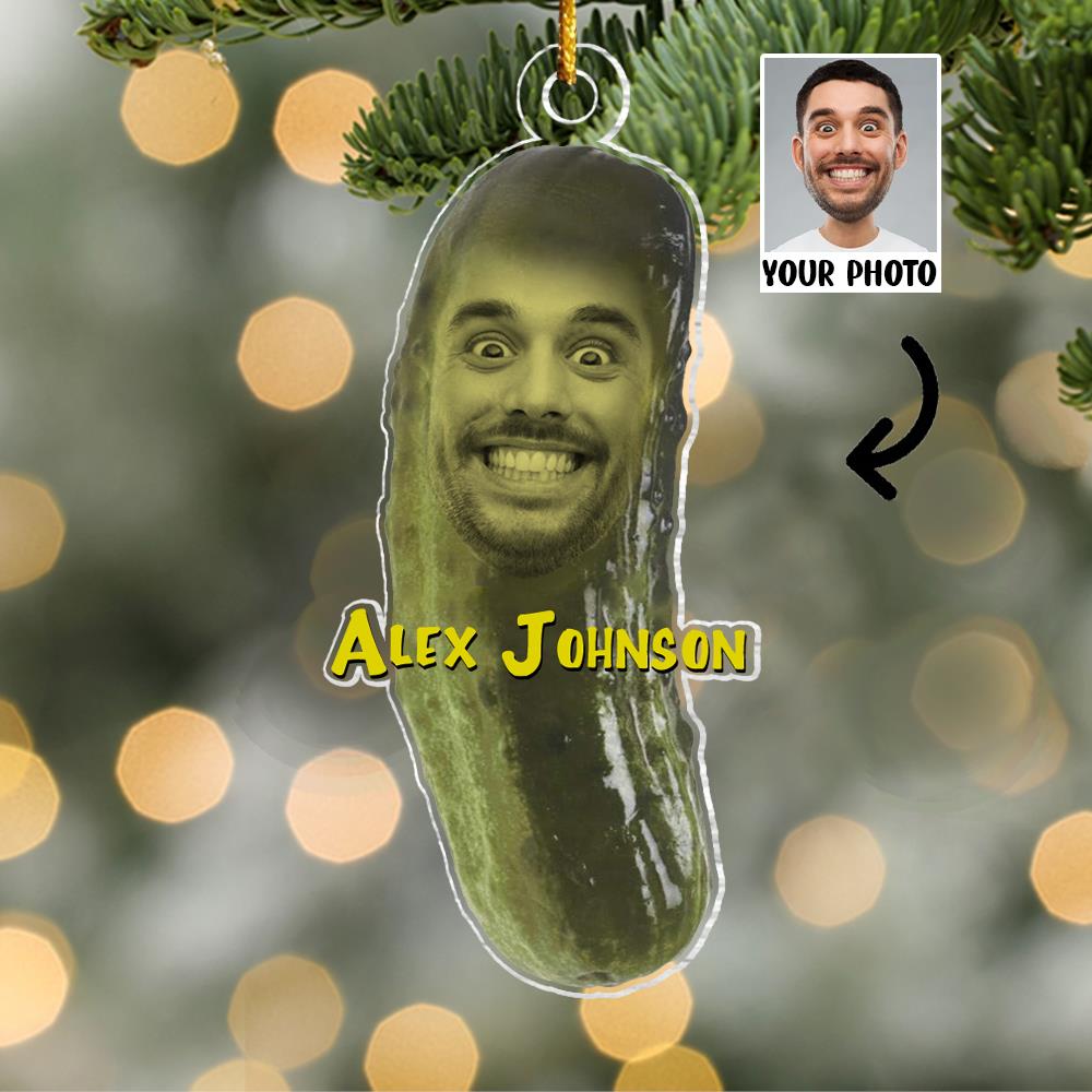 Custom Photo Picolas Cage Christmas Ornament - Personalized Photo Acrylic Ornament