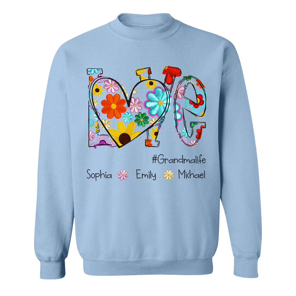 Love Grandmalife Spring Floral And Grandkids Mother's Day T-Shirt