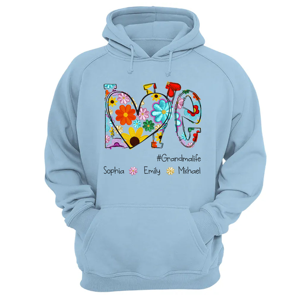 Love Grandmalife Spring Floral And Grandkids Mother's Day T-Shirt