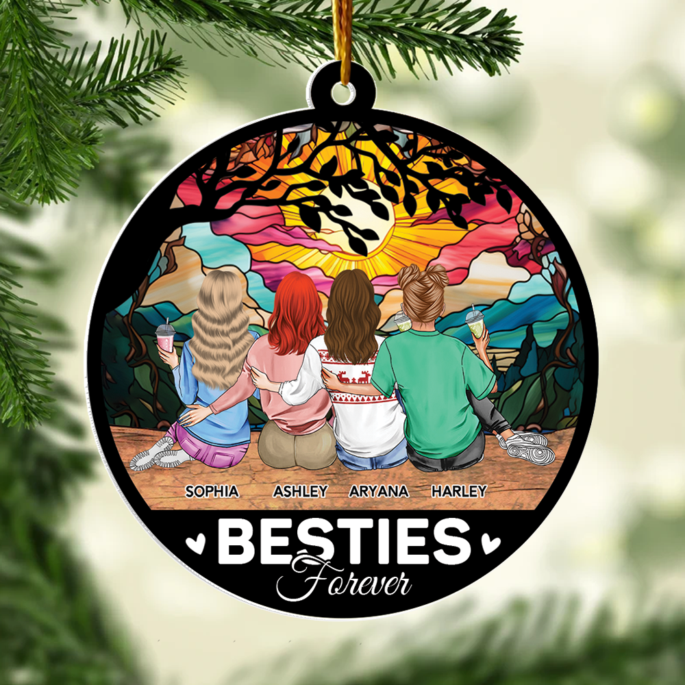 Besties Forever - Personalized Suncatcher Ornament