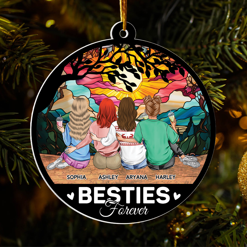Besties Forever - Personalized Suncatcher Ornament