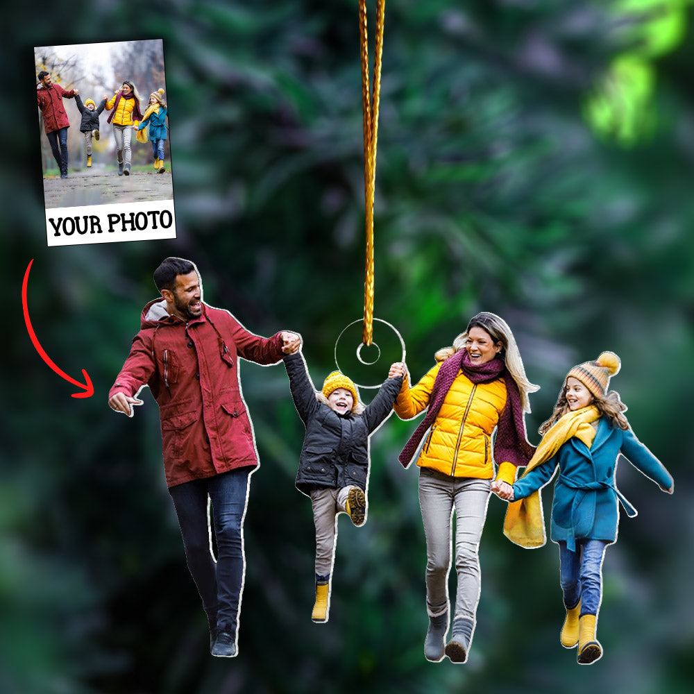 Personalized Photo Ornament Acrylic - Christmas, Birthday Gift For Family Members, Mom, Dad, Brothers Customized Your Photo Ornament