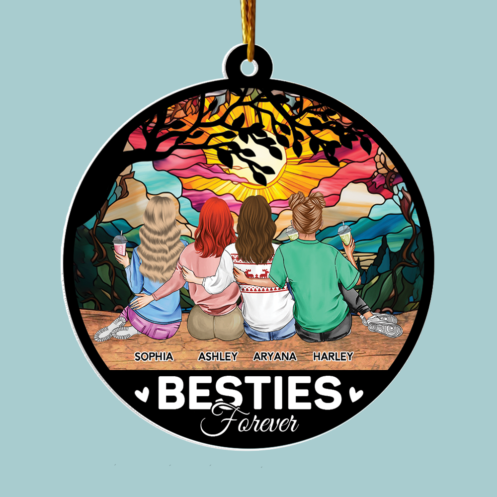 Besties Forever - Personalized Suncatcher Ornament