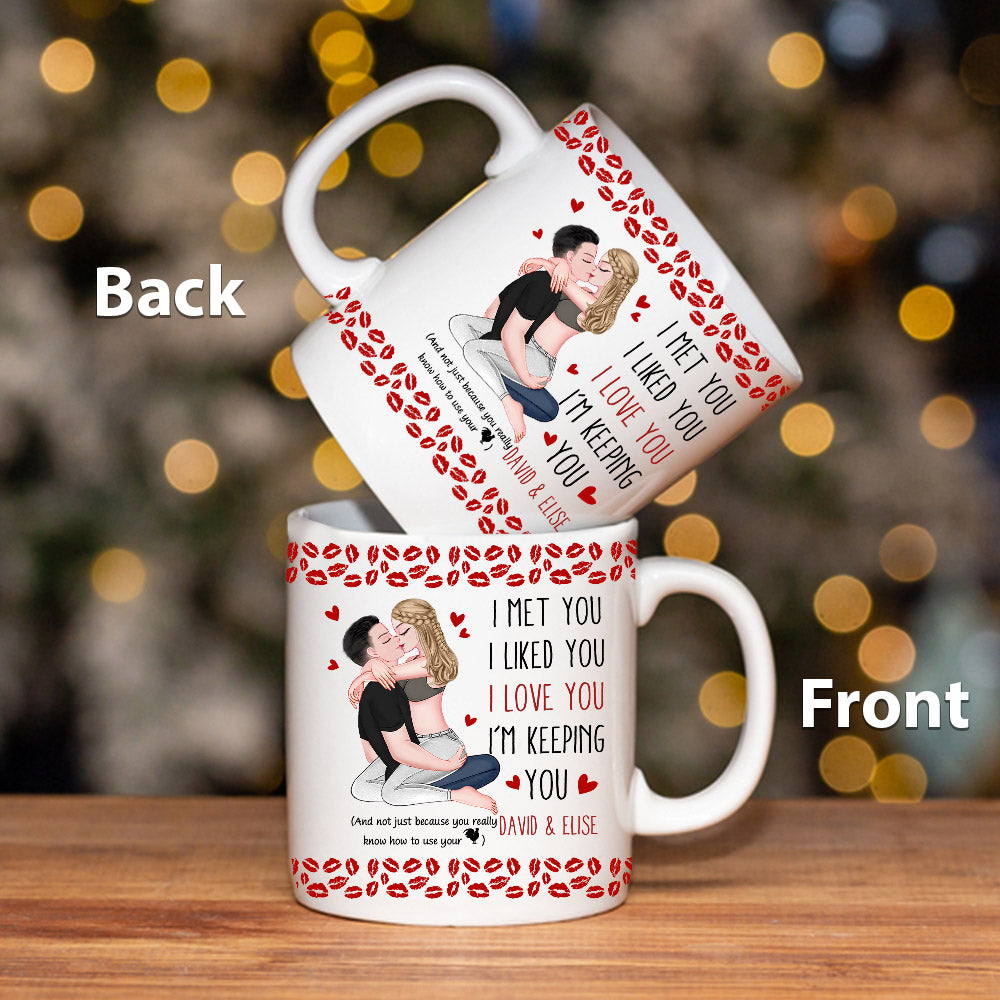 Kissing Couple Funny I Love You With All My Heart - Personalized Mug Nh00