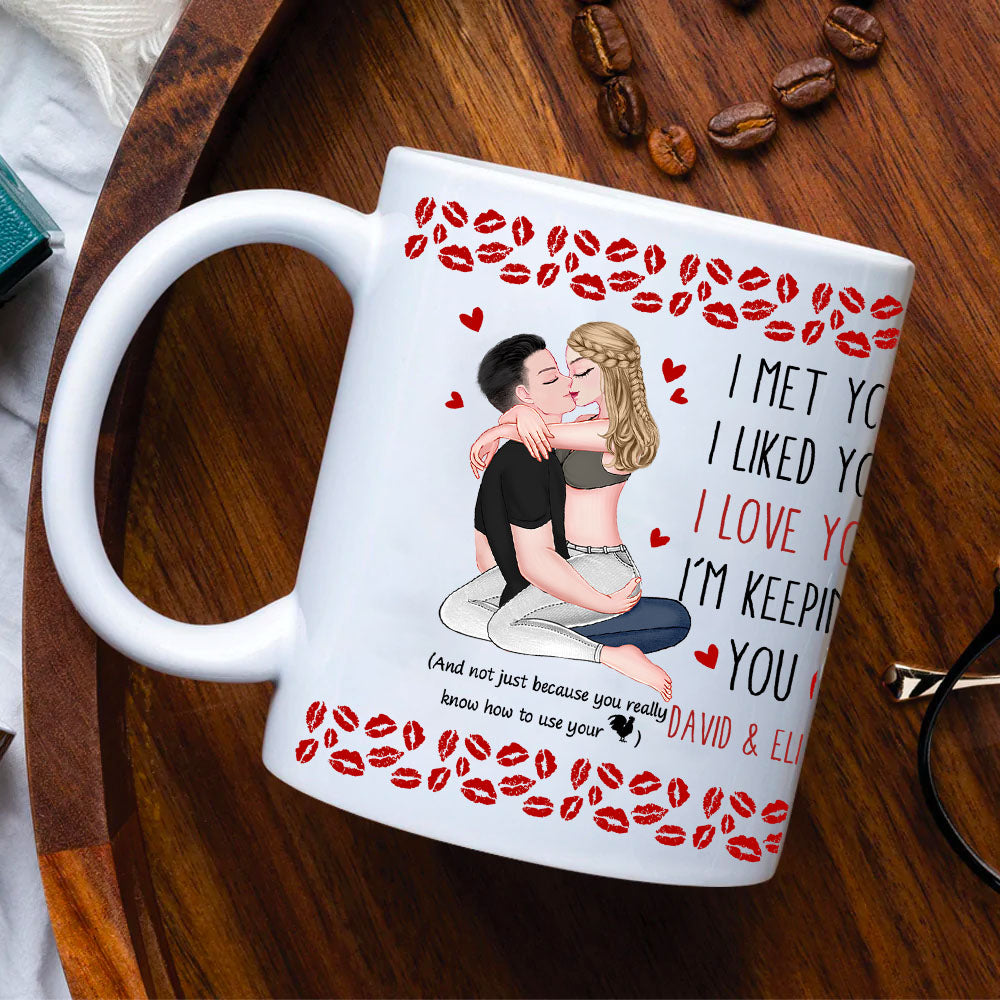 Kissing Couple Funny I Love You With All My Heart - Personalized Mug Nh00