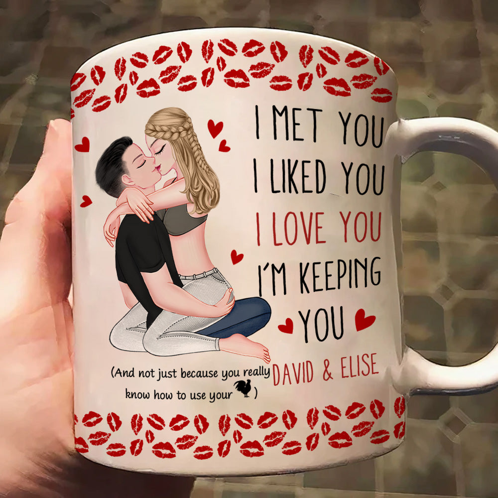 Kissing Couple Funny I Love You With All My Heart - Personalized Mug Nh00