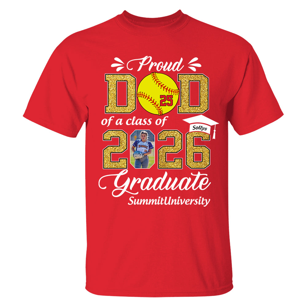 Personalized Softball Graduation Shirt Class of 2026 Custom Senior Shirt Family Graduation Gift Softball Senior 2026 Shirt Na02 T24