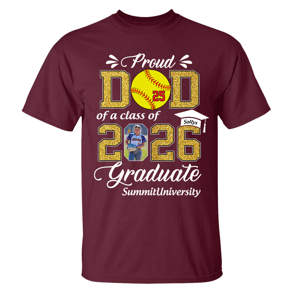 Personalized Softball Graduation Shirt Class of 2026 Custom Senior Shirt Family Graduation Gift Softball Senior 2026 Shirt Na02 T24