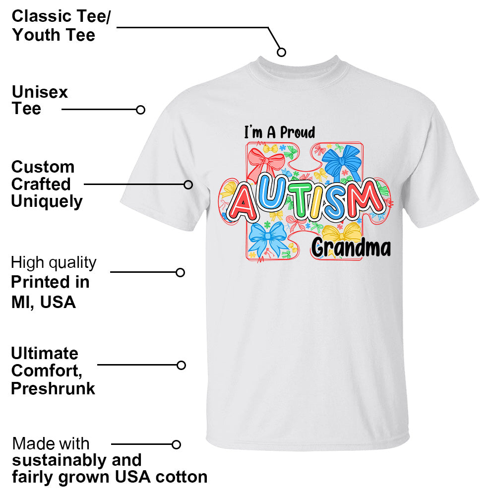 Im A Proud Grandma Love Heart Autism Awareness Puzzle Autism - Personalized Shirts Tu20