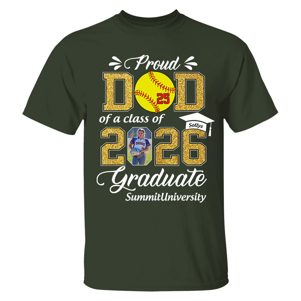 Personalized Softball Graduation Shirt Class of 2026 Custom Senior Shirt Family Graduation Gift Softball Senior 2026 Shirt Na02 T24