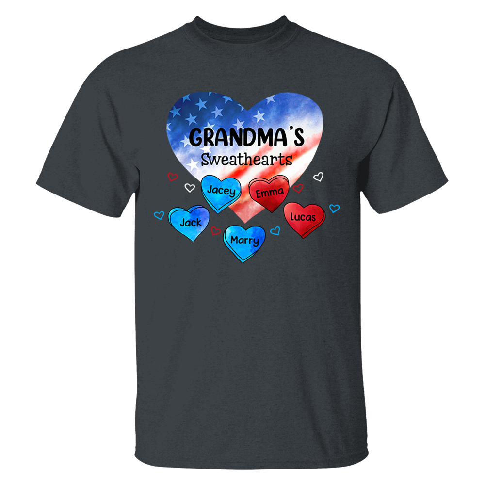 Custom Mom Grandma Sweat Heart 4th of July Shirt