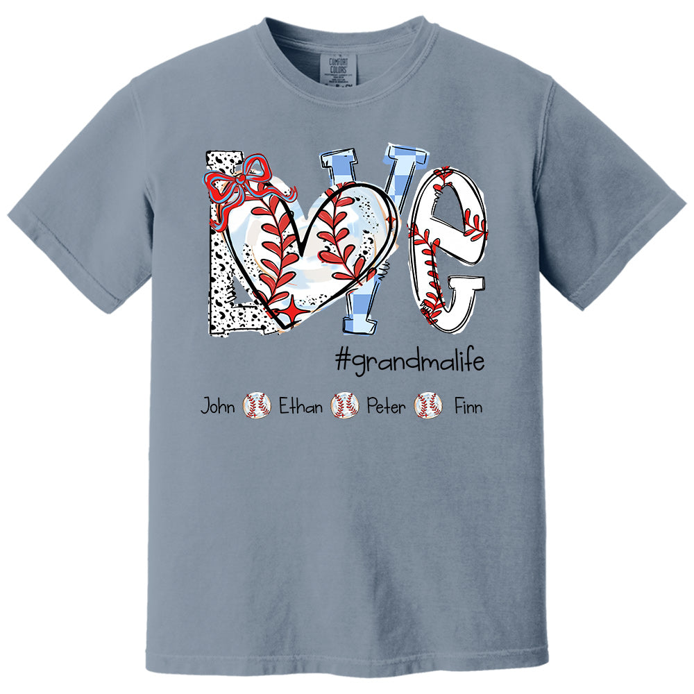 LOVE Baseball Grandma Life - Personalized Shirt Pt99