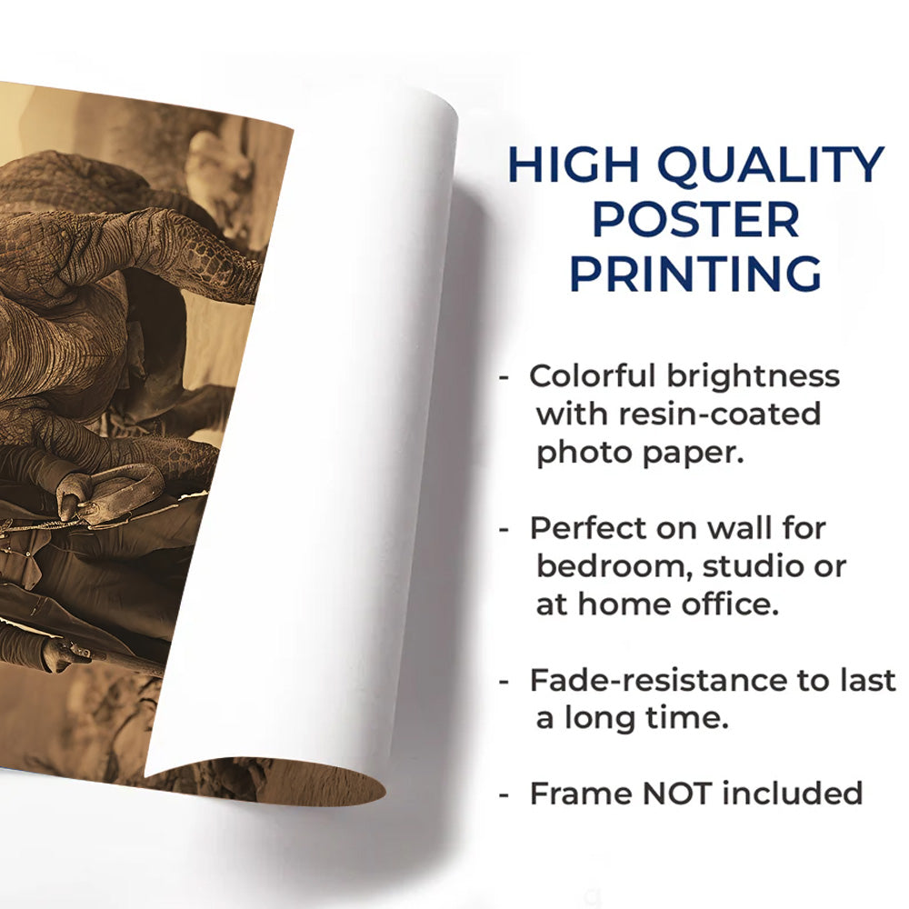 Personalized Vintage Dinosaur Portrait – Custom Face Poster Canvas