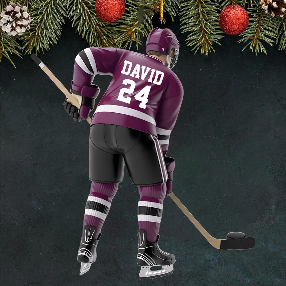 Personalized Hockey Player Ornament Gift For Hockey Lover Pt99