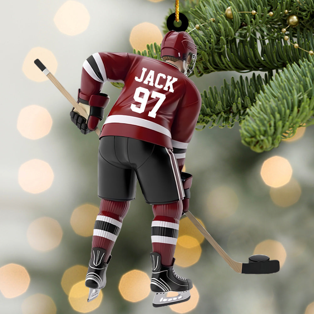 Personalized Hockey Player Ornament Gift For Hockey Lover Pt99