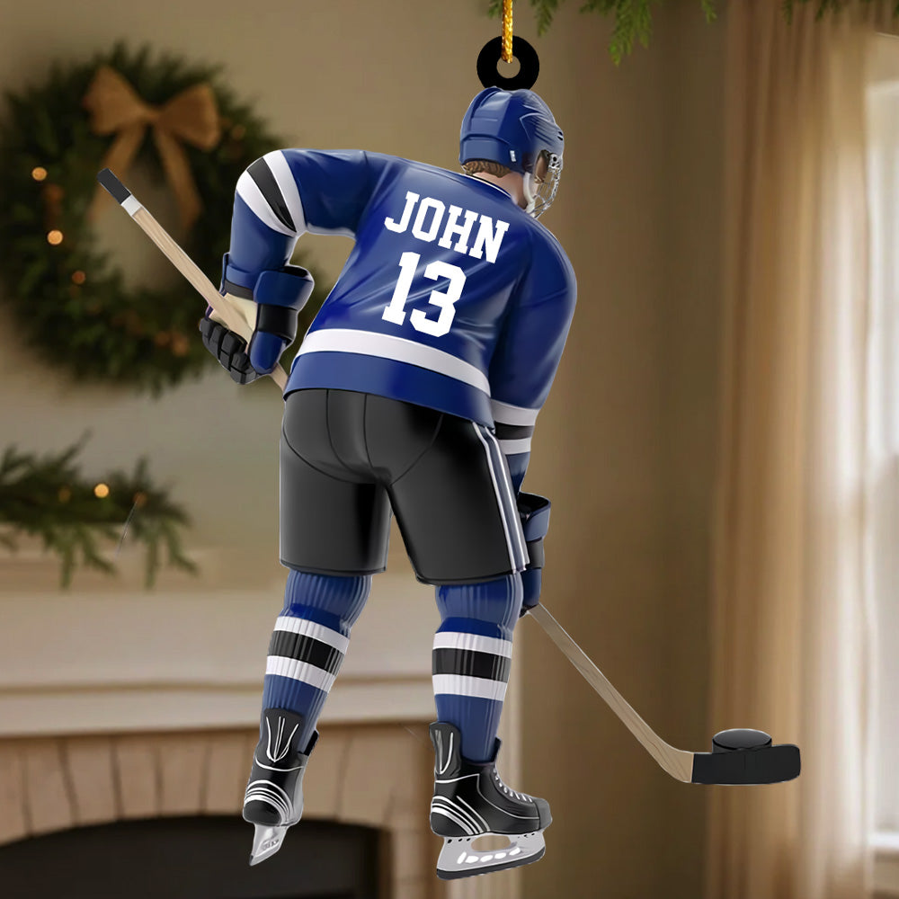 Personalized Hockey Player Ornament Gift For Hockey Lover Pt99
