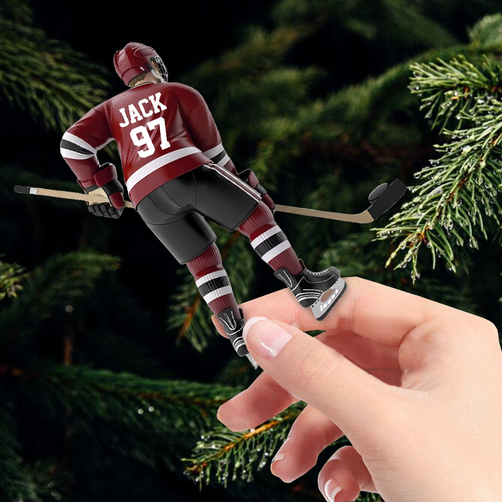 Personalized Hockey Player Ornament Gift For Hockey Lover Pt99