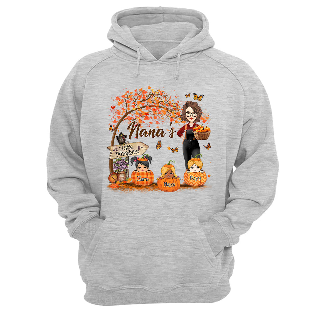 Personalized Grandma's Little Pumpkin Autumn Shirt New Nh00