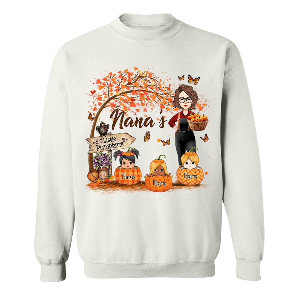 Personalized Grandma's Little Pumpkin Autumn Shirt New Nh00