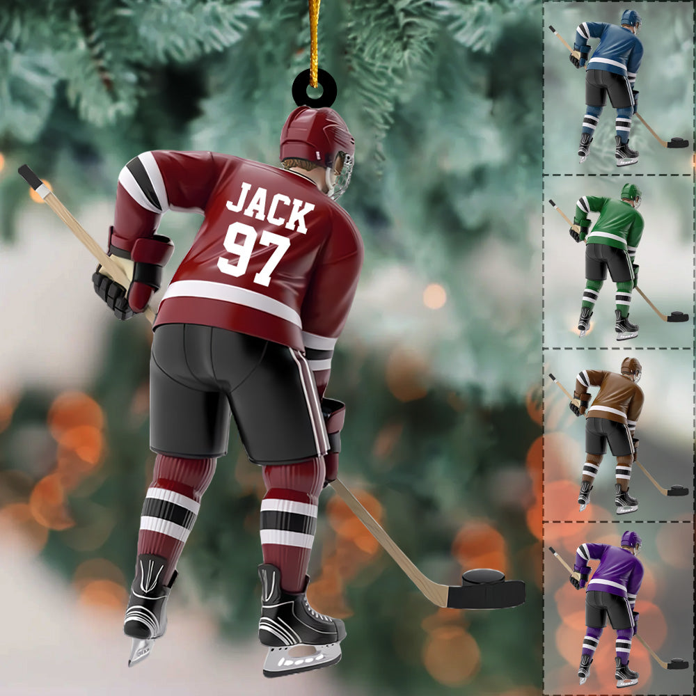 Personalized Hockey Player Ornament Gift For Hockey Lover Pt99