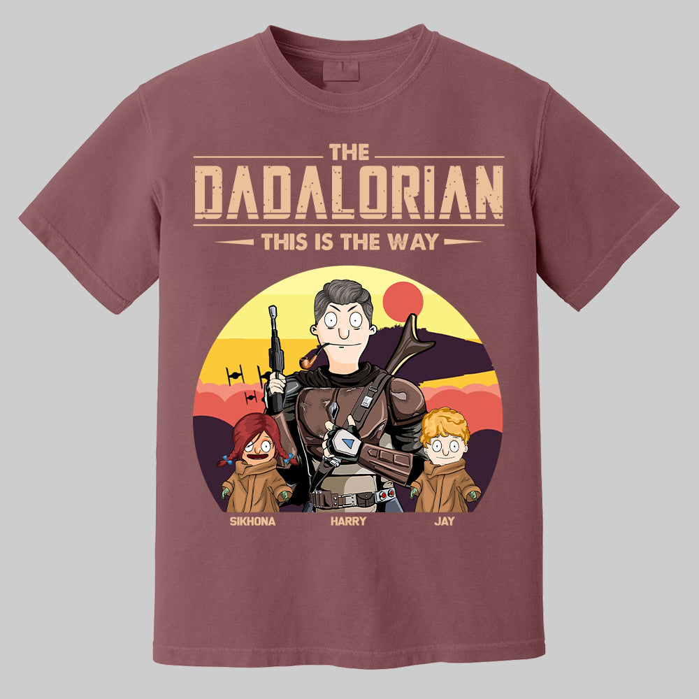 The Dadalorian This Is The Way - Tatooine Background With Kids Personalized Shirt Pt99