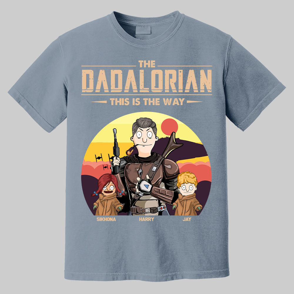 The Dadalorian This Is The Way - Tatooine Background With Kids Personalized Shirt Pt99