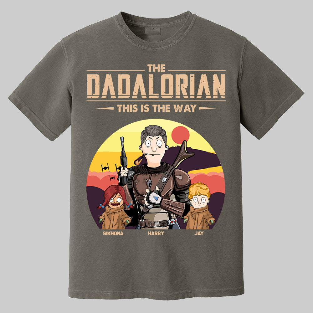The Dadalorian This Is The Way - Tatooine Background With Kids Personalized Shirt Pt99