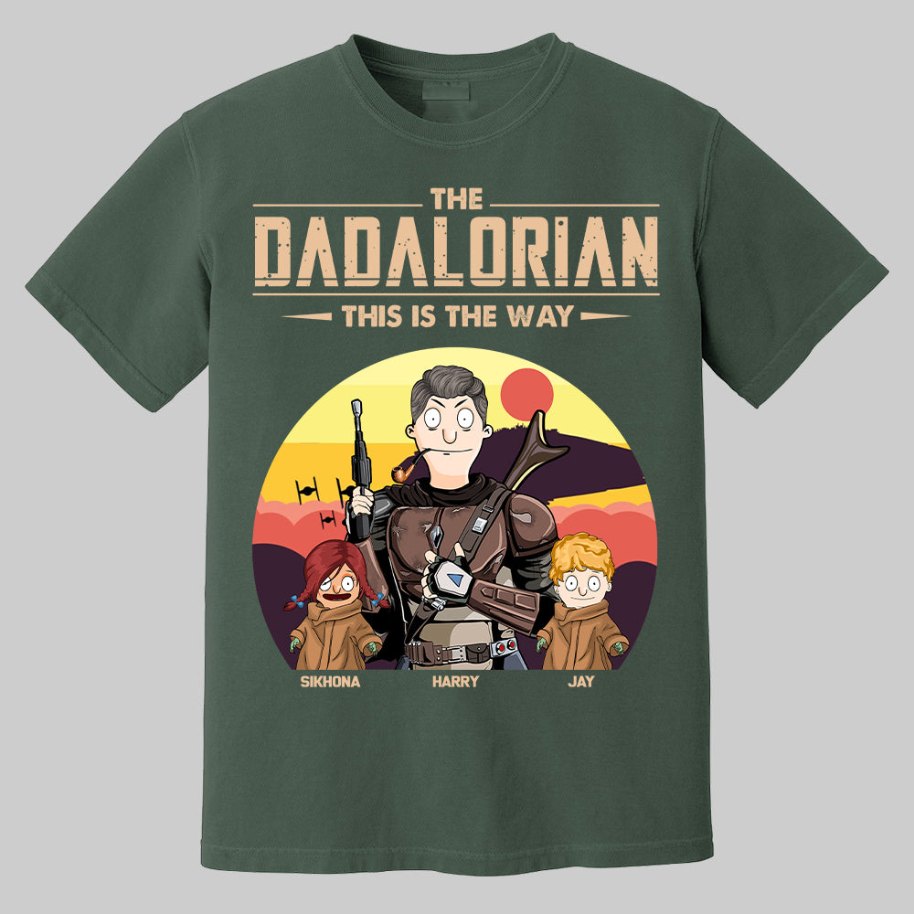 The Dadalorian This Is The Way - Tatooine Background With Kids Personalized Shirt Pt99