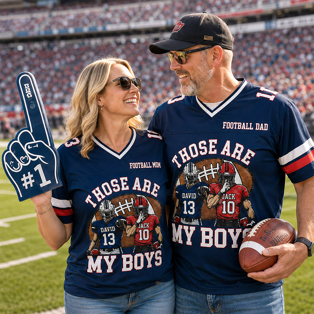Personalized Those Are My Boys Football Jersey Custom Football Mom Shirt Gift For Sports Family T1807 Hv01