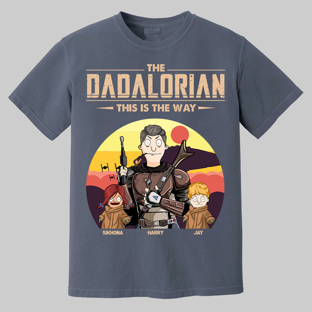 The Dadalorian This Is The Way - Tatooine Background With Kids Personalized Shirt Pt99