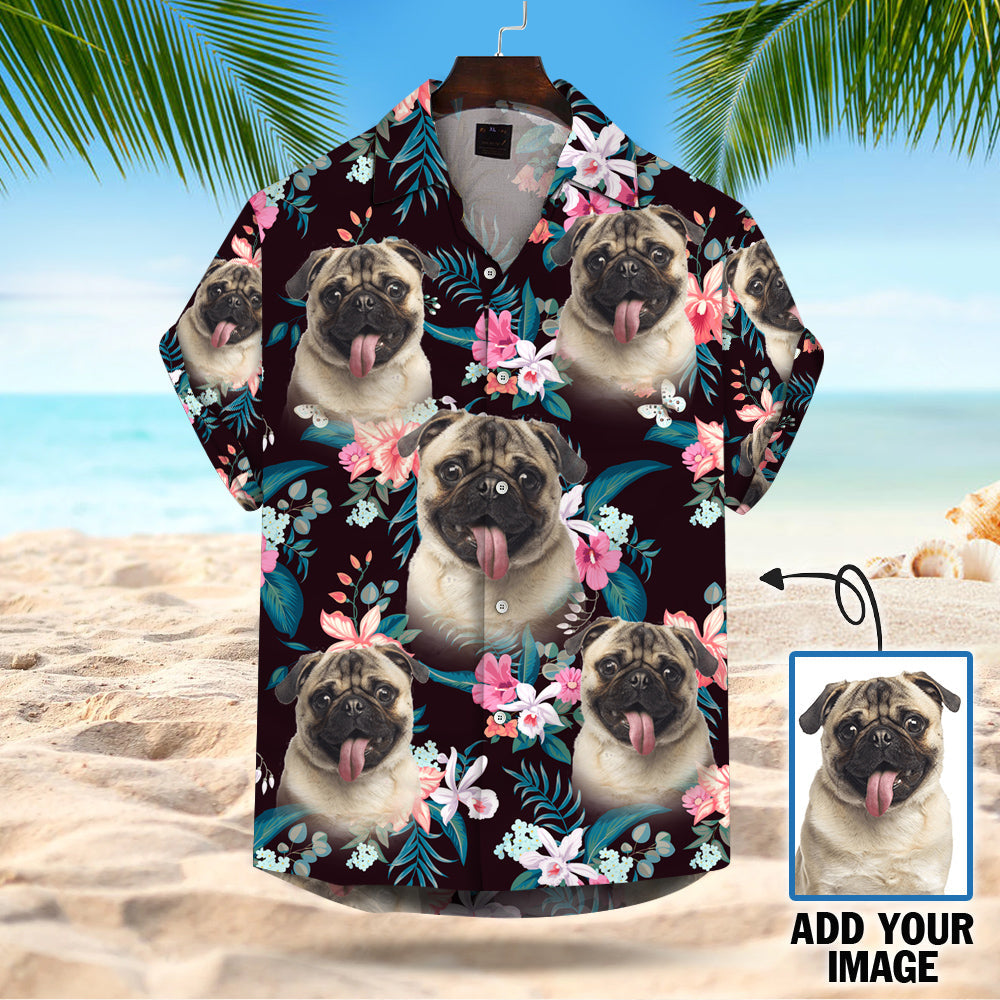Custom Dog Cat Face Leaves & Flowers Custom Hawaiian Shirt With Multiple Faces