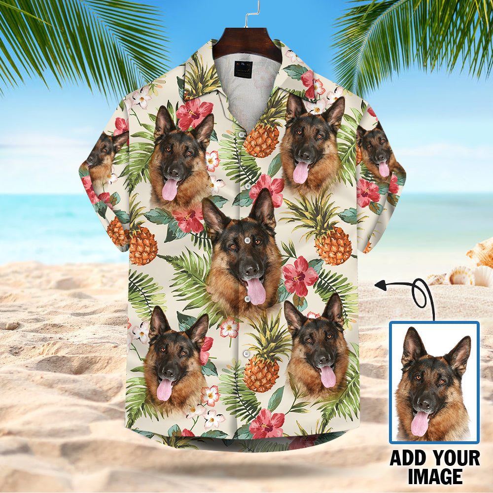 Custom Multiple Faces Leaves & Flowers Custom Hawaiian Shirt