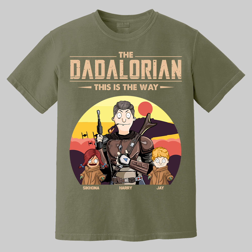 The Dadalorian This Is The Way - Tatooine Background With Kids Personalized Shirt Pt99