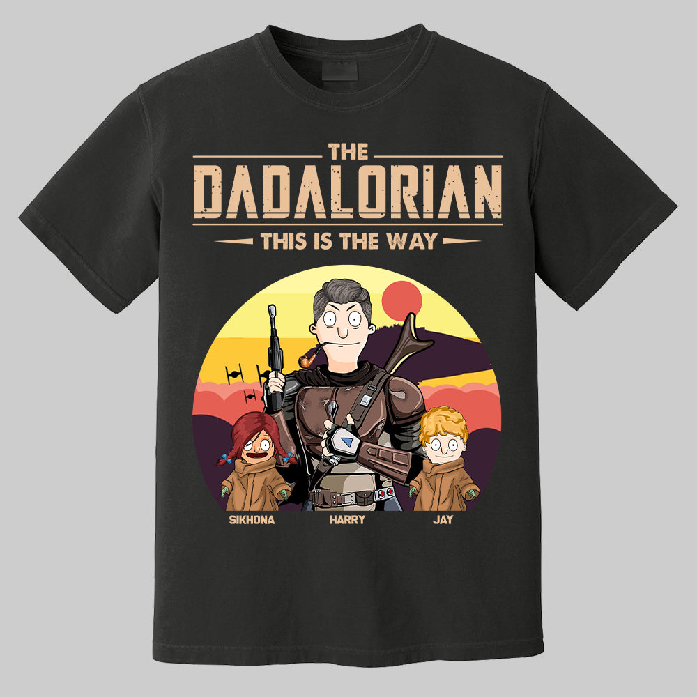 The Dadalorian This Is The Way - Tatooine Background With Kids Personalized Shirt Pt99