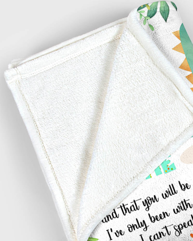 Personalized Hi Mommy Grandma Told Me That You Are Awesome Cute Dinosaur Blanket For New Mom