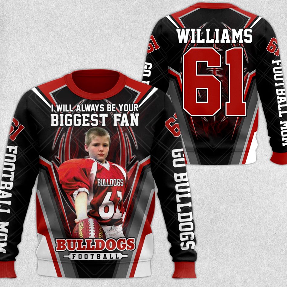 I Will Always Be Your Biggest Fan Custom Photo Personalized All Over Print Shirt For Football Mom Sport Family H2511