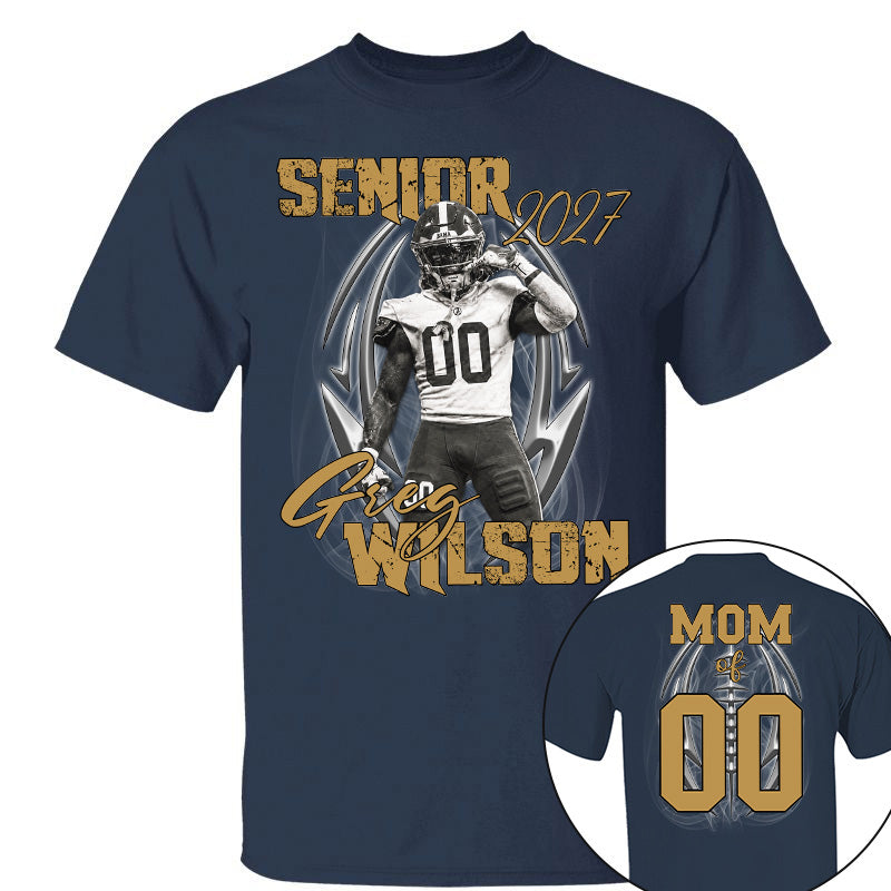 Personalized Senior Football Mom , Custom Photo Football  Shirt, Gift For Football Mom, Dad, Football Family A2110 Pt99