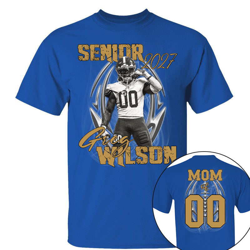 Personalized Senior Football Mom , Custom Photo Football  Shirt, Gift For Football Mom, Dad, Football Family A2110 Pt99