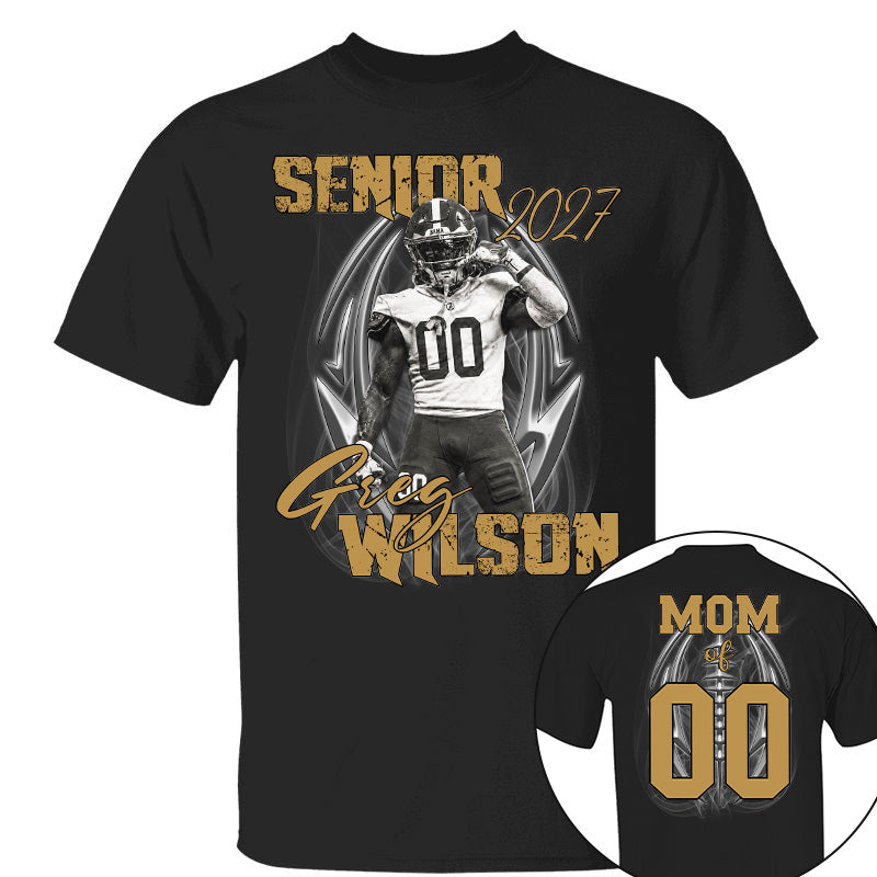 Personalized Senior Football Mom , Custom Photo Football  Shirt, Gift For Football Mom, Dad, Football Family A2110 Pt99