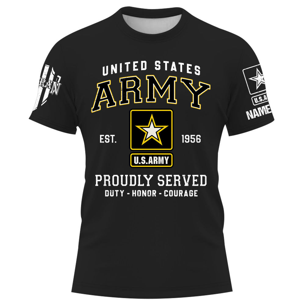 Personalized Shirt Custom All Military Branch Proudly Served K1702