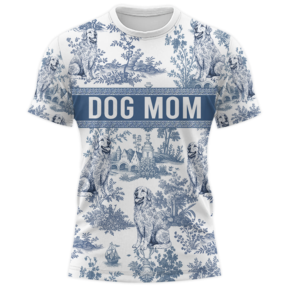 Custom Dog Mom Style Gift Toile De Jouy Chinoiseries, Personalized All Over Print Shirt T1807 Do98