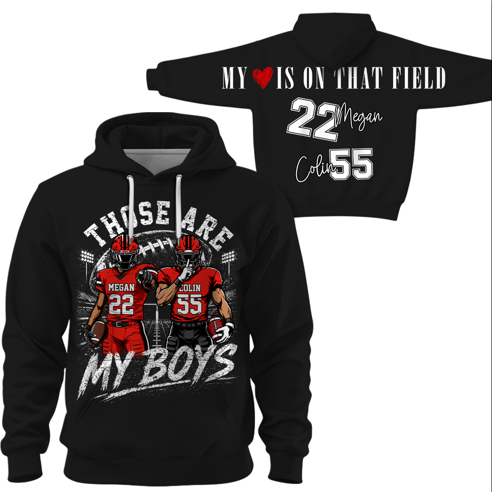 Personalized Those Are My Boys Football Mom Shirt, Custom Sports Mom Gameday Shirt T1807 Hv01