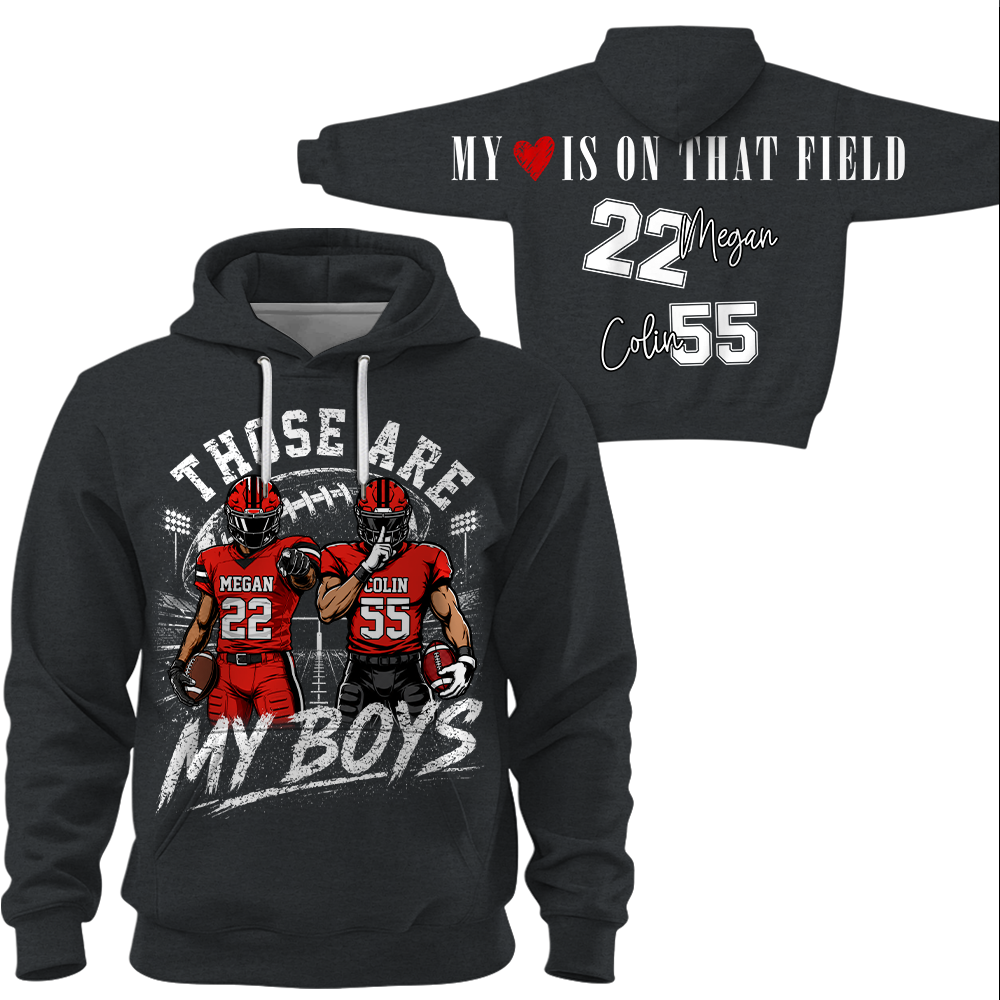 Personalized Those Are My Boys Football Mom Shirt, Custom Sports Mom Gameday Shirt T1807 Hv01