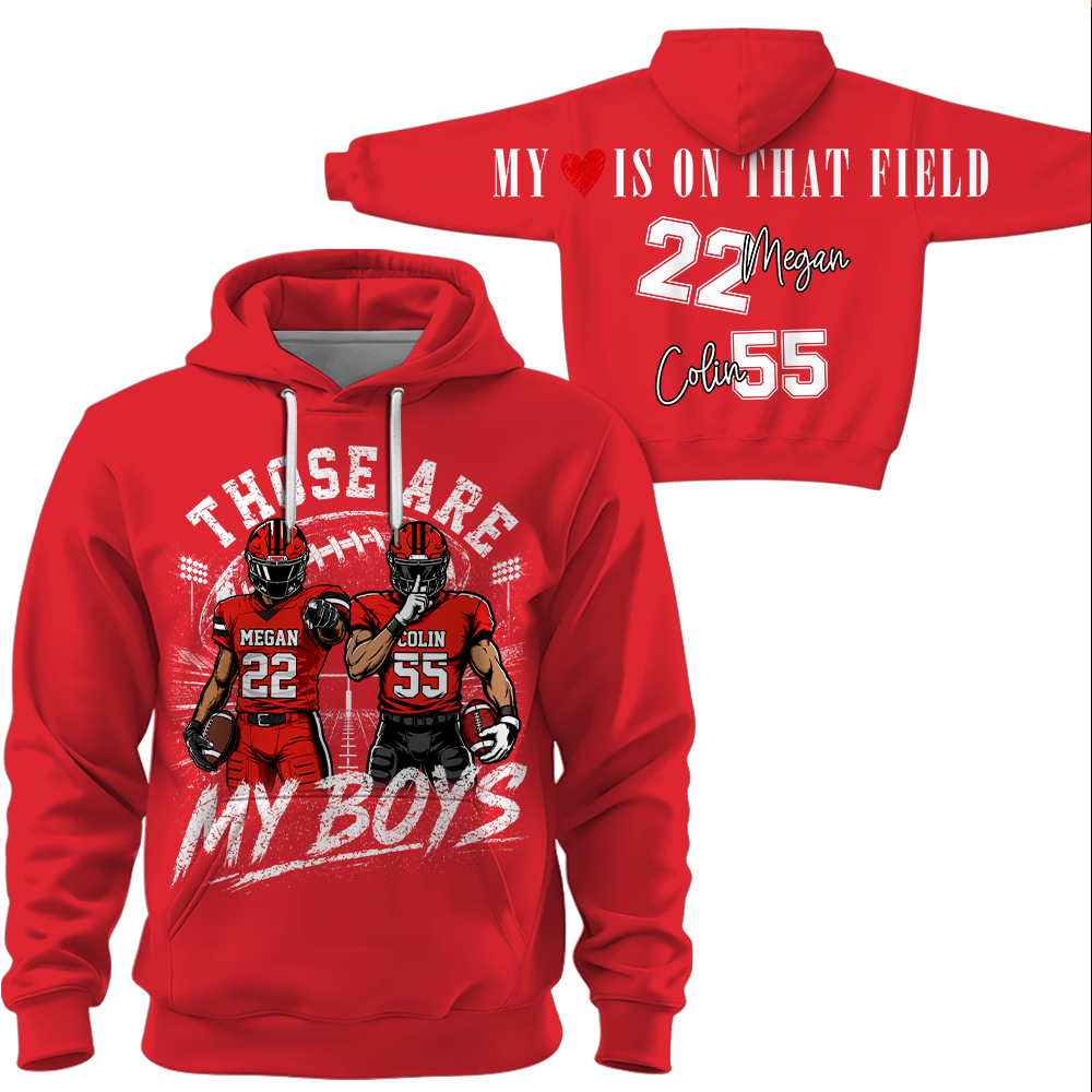 Personalized Those Are My Boys Football Mom Shirt, Custom Sports Mom Gameday Shirt T1807 Hv01
