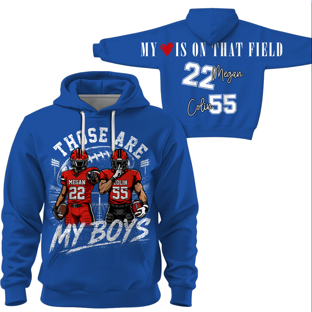 Personalized Those Are My Boys Football Mom Shirt, Custom Sports Mom Gameday Shirt T1807 Hv01